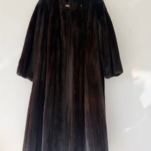 ALIXANDRE NEW YORK  LONG BLACK GLAMA MINK VINTAGE COAT